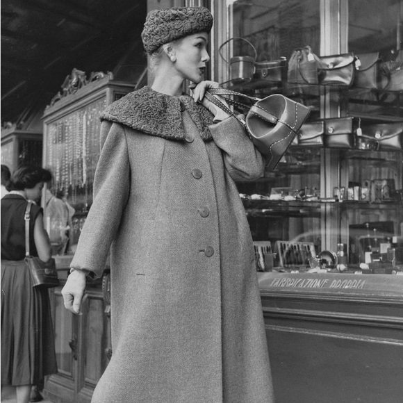 Ming condition 1950s swing fur collar pinup coat large - Picture 9 of 10